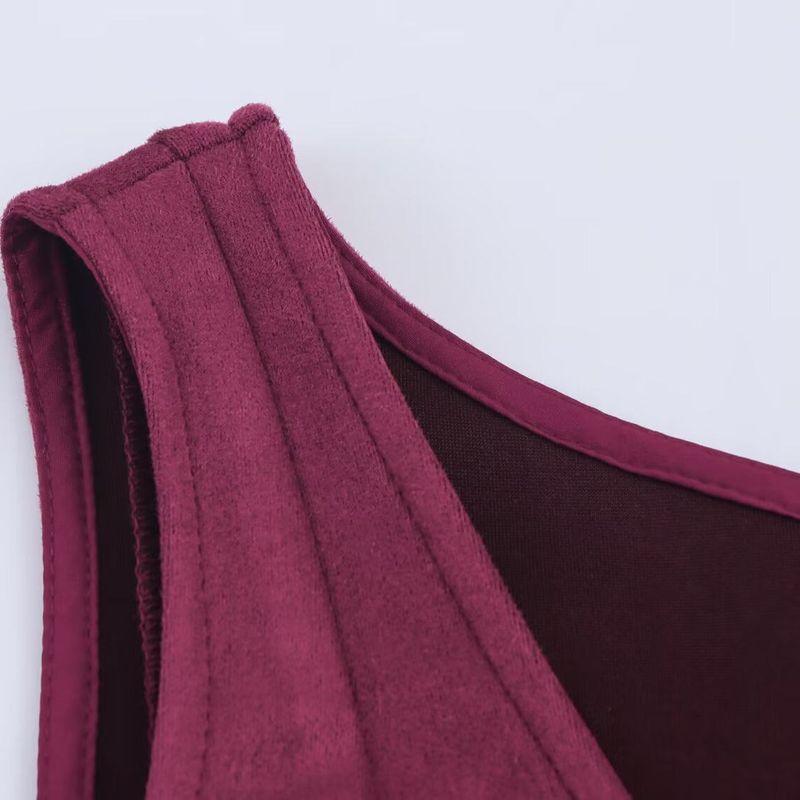 Counter Same Zbzr Autumn New Women Clothes European and American Fashion Design Ribbon Sleeveless V-neck Big Hemline Dress