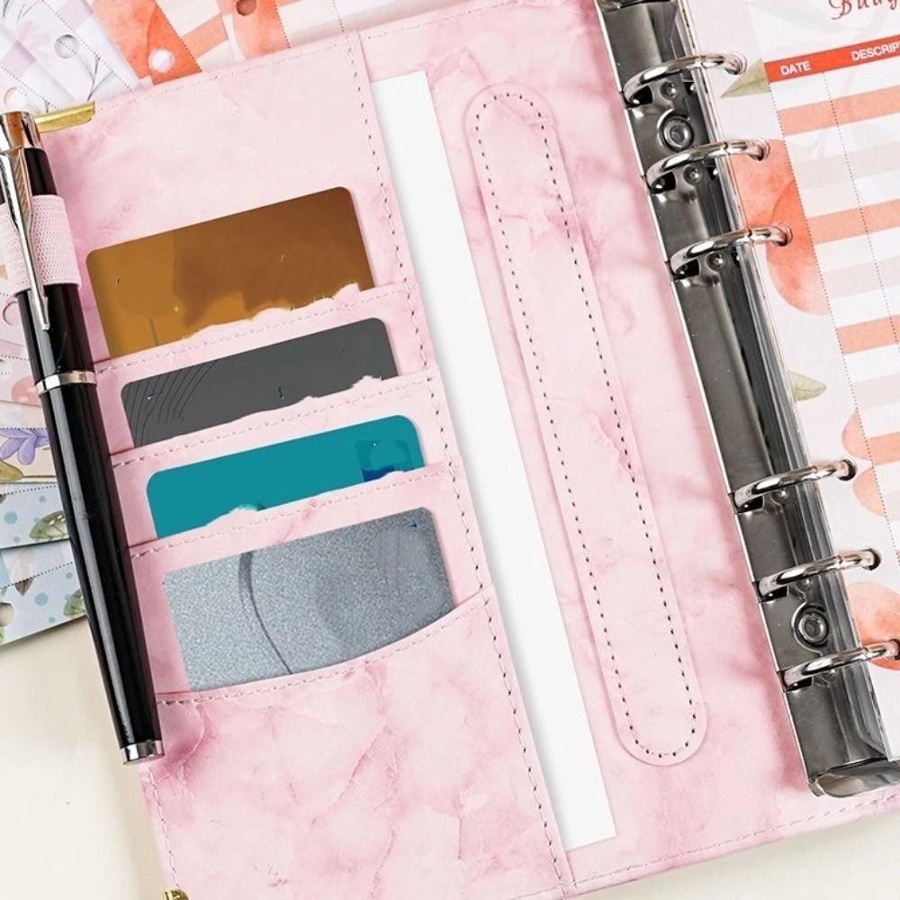 PU Savings Challenges Book Waterproof Cash Budget Book Notebook Card Holder  for Students