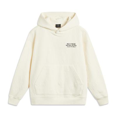Li Ning Sports Casual Simple Hooded Pullover Sweatshirt Men Sweatshirt Off-White AWDV425-2