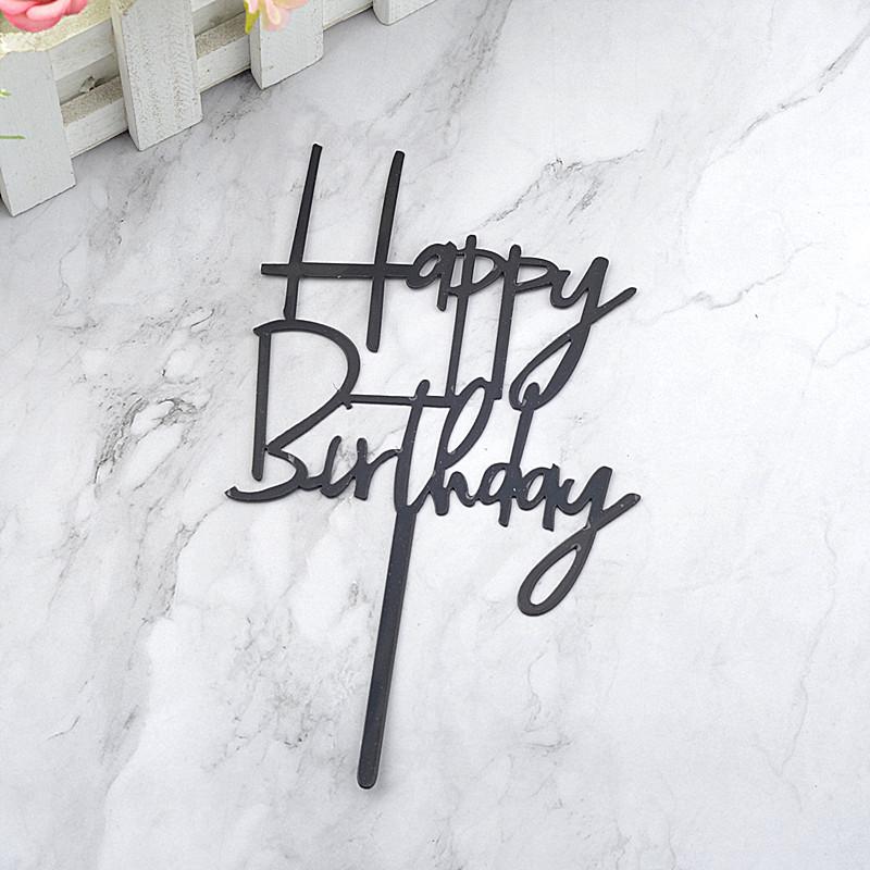 Gold & Black Mirrored Acrylic Cake Topper