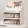 Multifunctional Desktop Cosmetics Organiser With Drawer Stacking Plastic Storage Trays For Beauty Tools School Supplies
