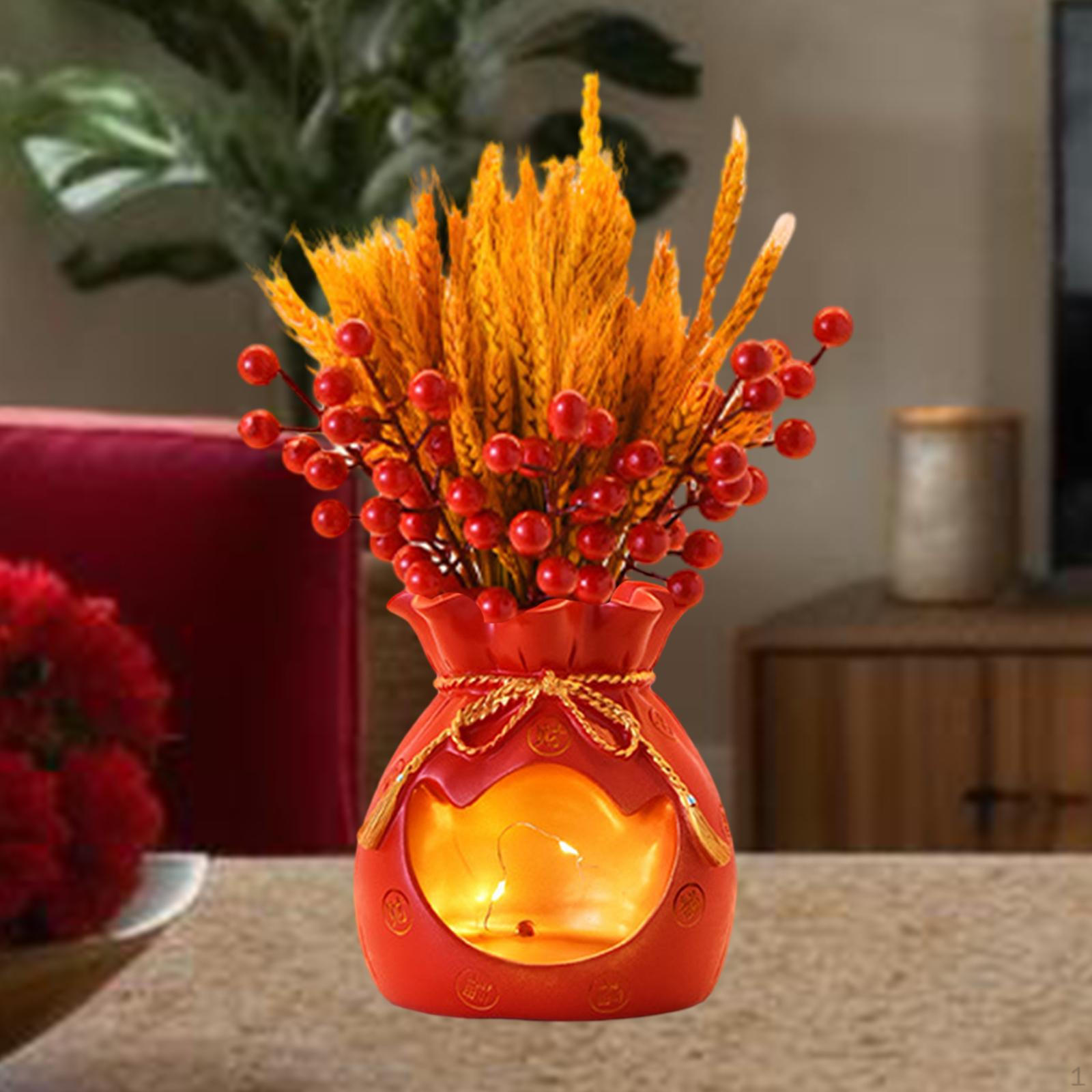 Luxurious Money Bag Decorative Vase for Home Styling without lucky cat