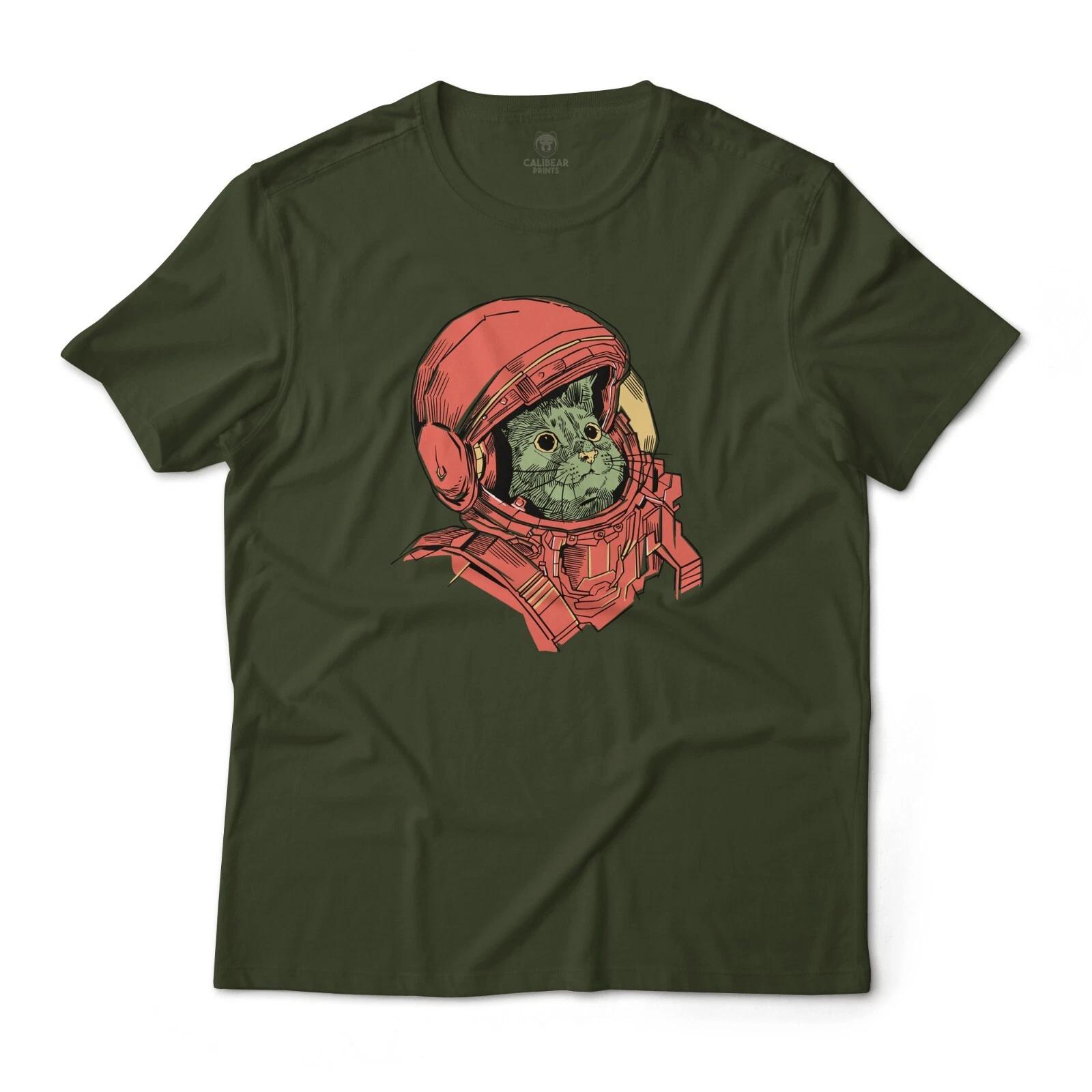 Cat Astronaut Sci-Fi Art Aesthetic Graphic T-T-Shirt Unisex Lightweight Cotton XL