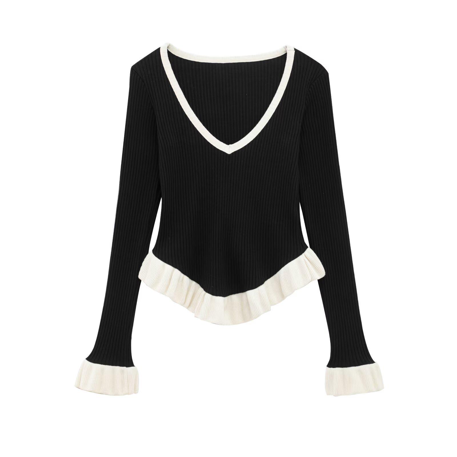 

Women s Color Block Trim Knit Pullover - Spring 2025 Collection M чёрный