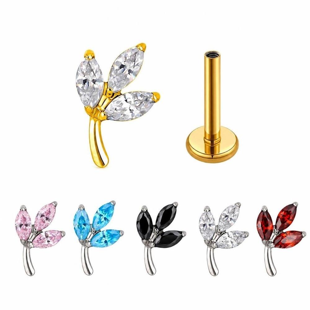 Internally Threaded Labret Stud ASTM F136 Titanium Lip Stud Durable Piercing Jewelry  Piercing