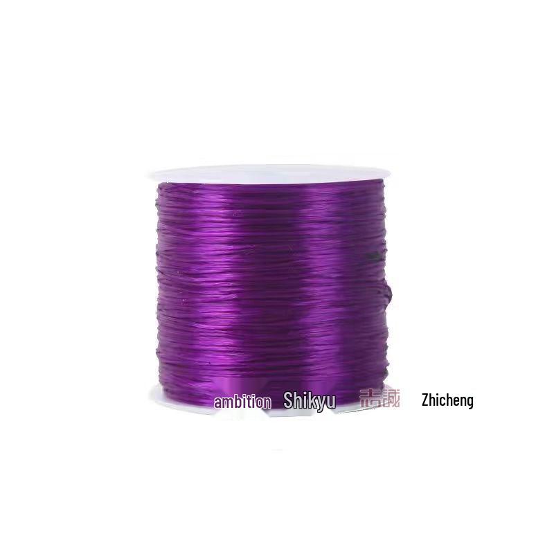Elastic Crystal Agate Jade Bracelet Cord - 50m Non-Fade Roll, Flat Bead Design