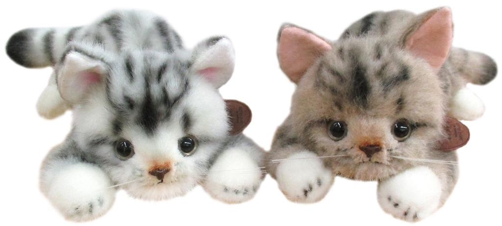 Sanei Boeki Oryginalna Pluszowa Zabawka, Pełna Gracji (Wykonane w Japonii), Kot proszący, Amerykański krótkowłosy, Brązowy, Szer. 13 x Gł. 23 x Wys. 10,5 cm, I-6863