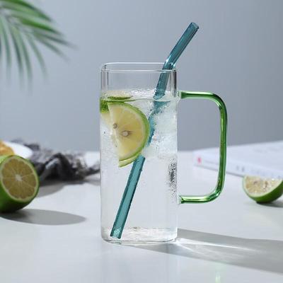 Shangqi Quadratisches Glas Strohbecher Set