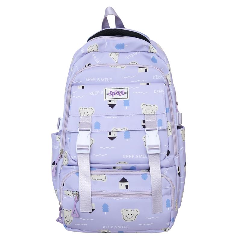 

Женский рюкзак с мультяшным принтом для младших школьников, старшеклассников, рюкзак для девочек, школьная сумка большой вместимости фиолетовый