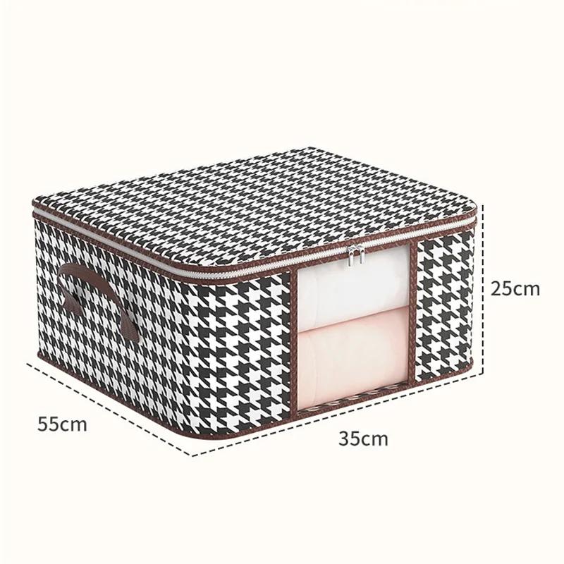 

1/2 шт. Мешок для хранения одежды и одеял большой вместимости, органайзер для шкафа из нетканого материала, пылезащитный, влагостойкий, упаковка 50/75 л