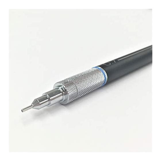 Takeda Drafting Mechanical Pencil, Fixed Sleeve, Metal Grip and Knock, 0.7mm, Lightweight, with Hardness Indicator, 4mm Long Sleeve