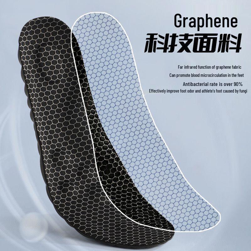 Graphene Insoles with Poop-Stepping Feel, Massage, Shock Absorption, Comfortable, Breathable, High Elasticity, Arch Support, Anti-Fatigue.