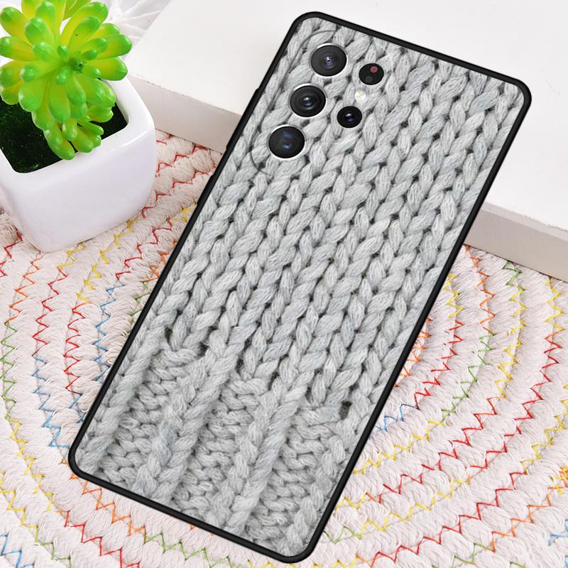 Sewing Knitting Crochet TPU Phone Case For Samsung Galaxy note 10 pro S26 S25 S24 S23 S22 Ultra Plus S21 FE S20 Shockproof Cover