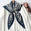 Retro Old Money Wind Triangle Scarf Women's Spring and Summer New High-end Fashion Versatile Silk Scarf Temperament Scarf Shawl Accessories