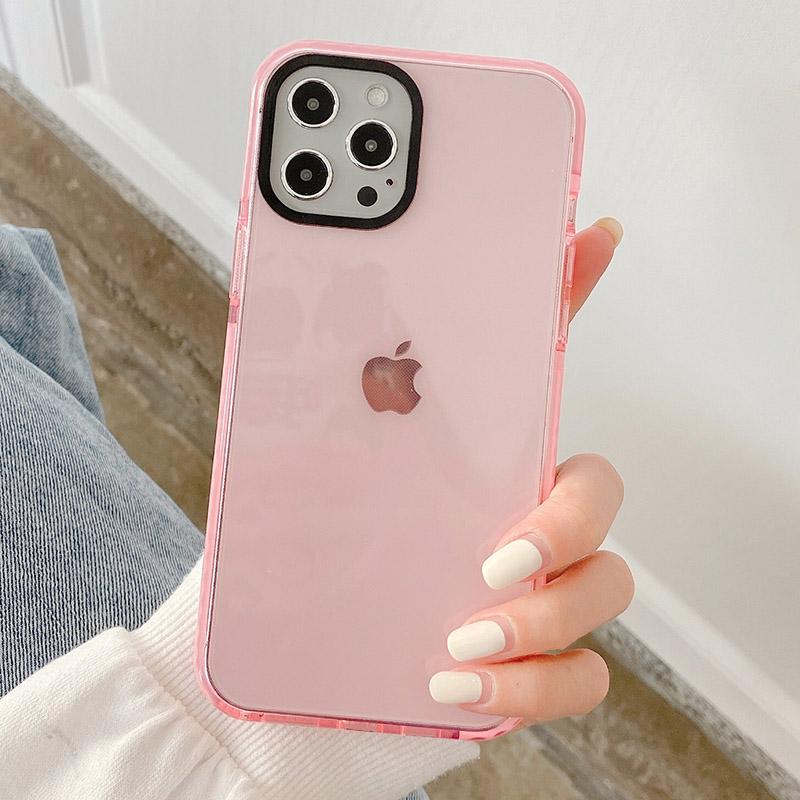Neon Fluorescent Color Phone Case For iPhone 17 16 15 14 Pro Max Air 16e 11 12 13 Mini Frame Protective Silicone Cover