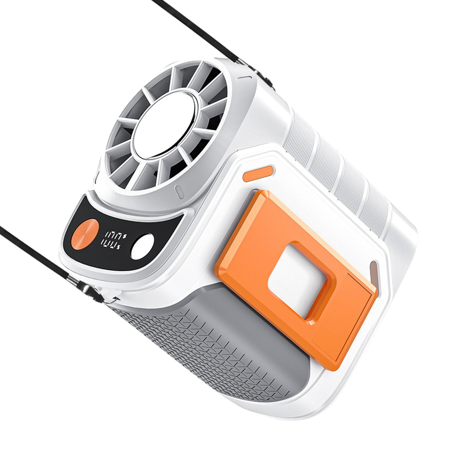 

Портативный вентилятор перезаряжаемый с подсветкой, 5 скоростей, сильный воздушный поток, маленький вентилятор крепится на пояс под рубашку, работает от аккумулятора для улицы со подставкой One Size белый