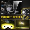 2Pcs 60W LED Motorcycle Headlight Yellow White Hi/Lo Spot Light Driving Fog Lamp