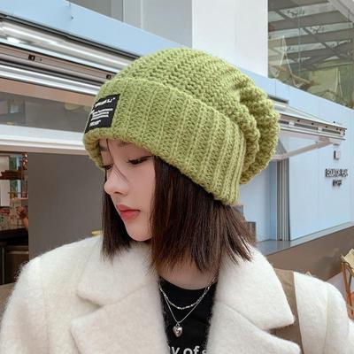 Grand bandeau tricoté en laine pour femmes, chapeau décontracté, polyvalent, chaud et froid, Protection des oreilles, casquette empilée, automne et hiver