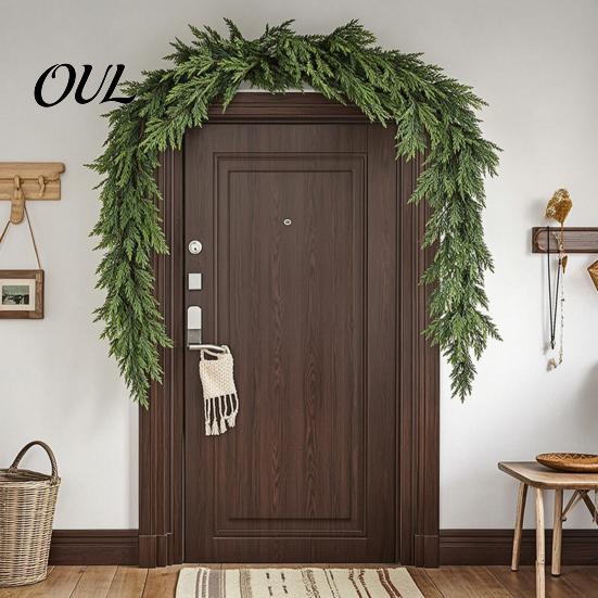 DIY Christmas Floral Arrangements 4/6FT Artificial Cedar Garland, Real Touch Pine Garland Decoration, Faux Winter Wreath, Realistic Commercial Display