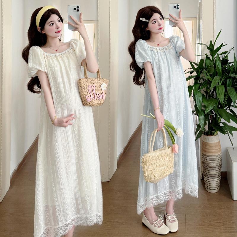 2026 Summer Fresh Skin-Friendly Mid-Length Loose Maternity Dress – Youthful Look