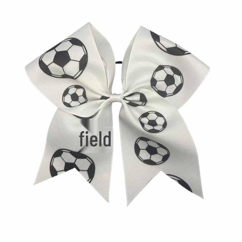 World Cup Kids' Sports Bow Hair Tie with Football, Volleyball, and Basketball Design