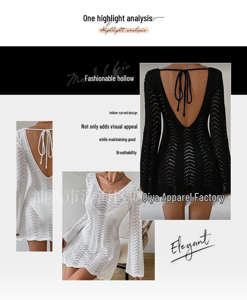 European Lace Knit Beach Cover-Up: Sun-Protection Bikini Pullover, Sexy Loose Design