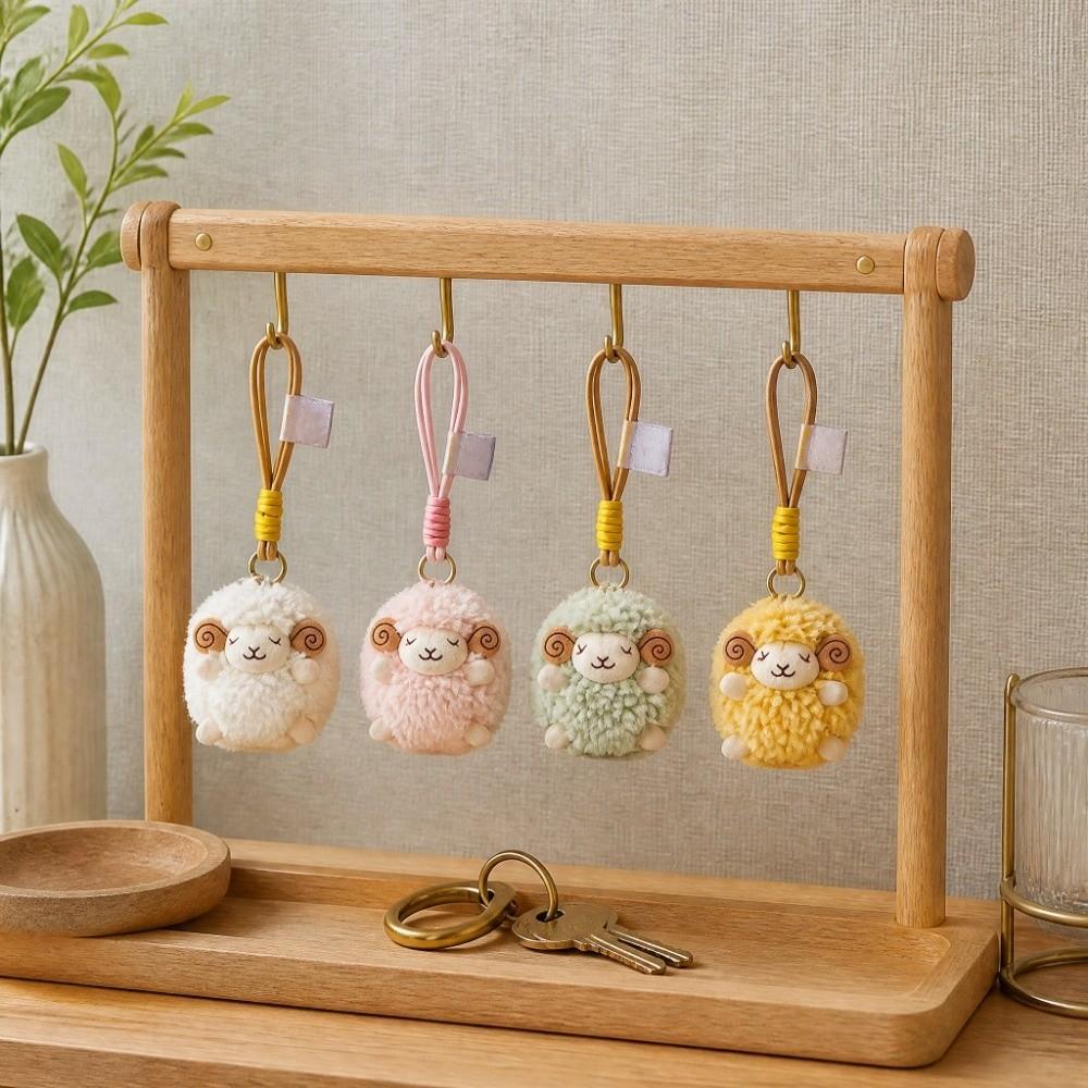 Mini Size Lamb Doll Ornament Soft Plush Plush Keychain Mini Mini Sheep Pendant Car Decoration