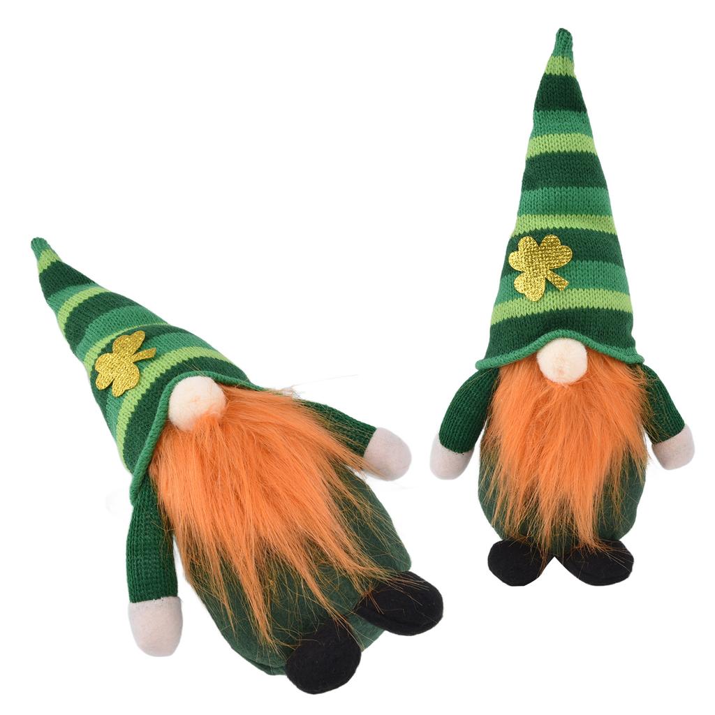 2pcs Gnomes Plush Representing Good Luck Expressing ST Patricks Day Feeling Irish Green Gnome