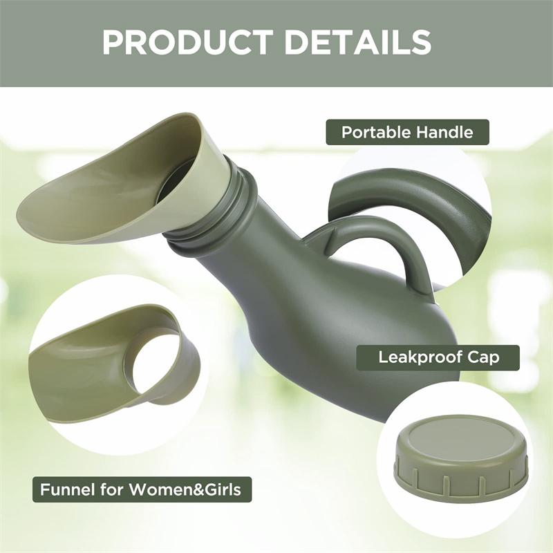 Orinatoio Portatile 1000ml Orinatoio Anti-Sversamento Con Coperchio Vasino Portatile Anti-Ribaltamento Bottiglie per Urinare per Congestioni Stradali Escursionismo Campeggio Pazienti