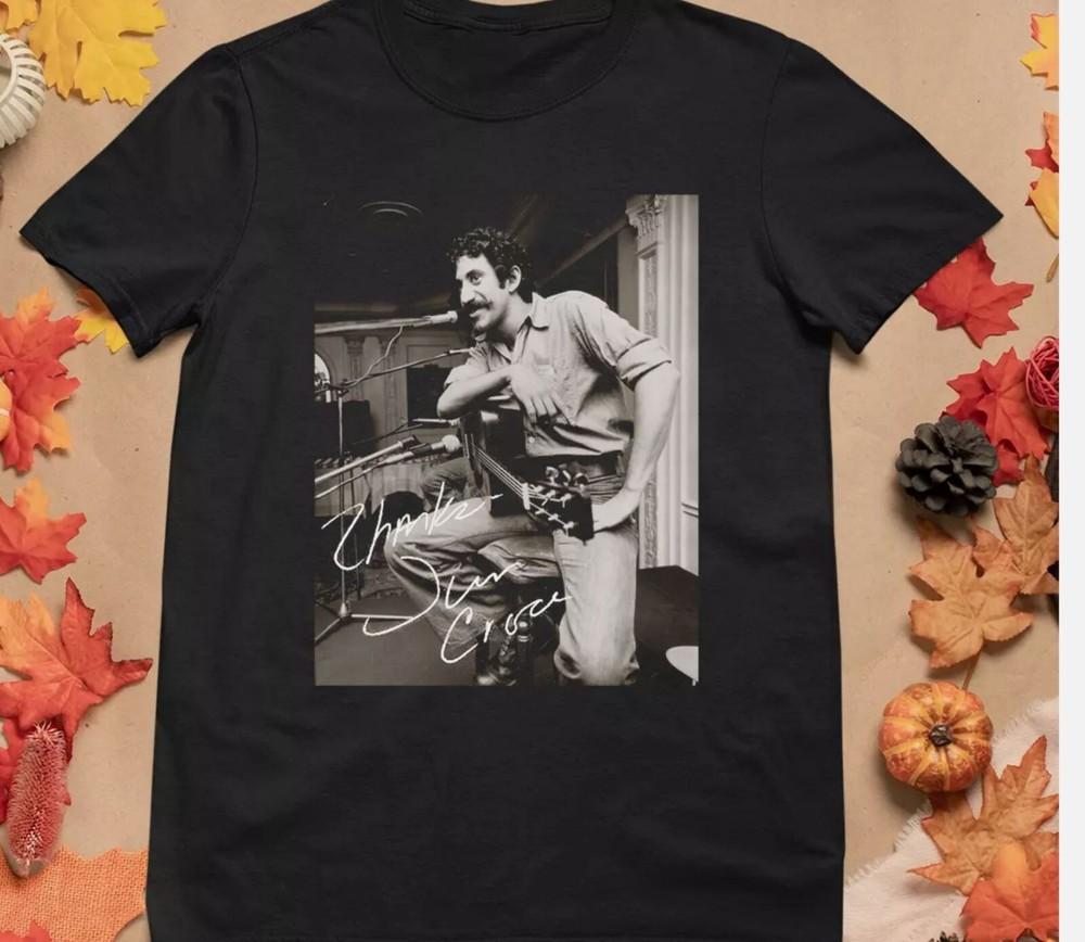 

Jim Croce Signature Live Guitar Shirt Short Sleeve Black Unisex S-5XL Unisex T-Shirt S