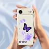 For iPhone 17 Air Case Purple Butterfly Pattern Printing Straight Edge TPU Phone Back Cover