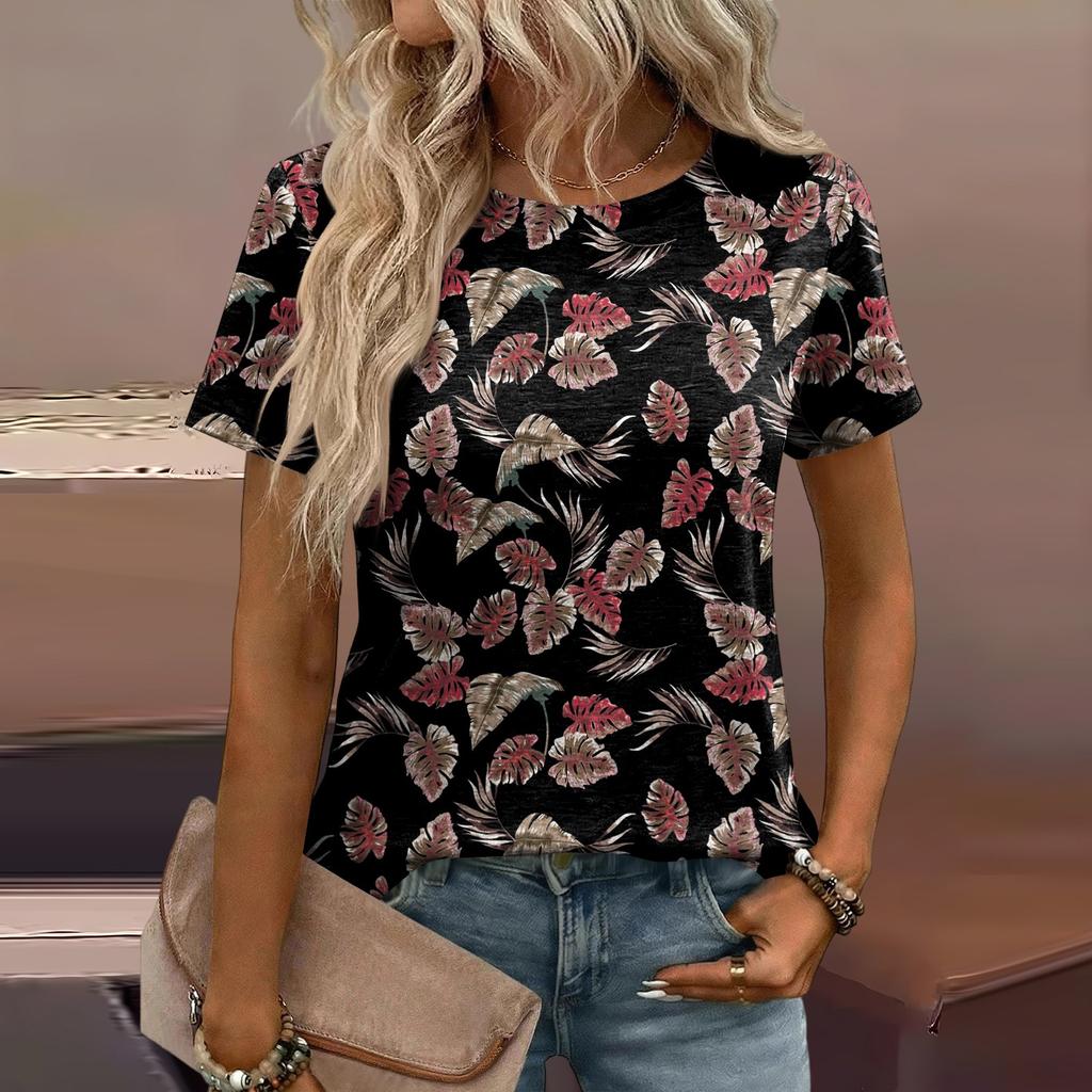 Women's Loose-Fit Fashionable Casual Printed T-Shirt