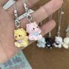 New Cartoon Kitten Mobile Phone Chain  Cute Resin Keychain  Girl Student Bag Pendant  Couple and Best Friend Gift