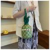 Nuova Borsa a Tracolla da Donna Personalizzata a Forma di Ananas Piccola Fresca per Ragazza Adolescente Singola Spalla Stile Straniero Intrecciata con Borchie e Catena Chiusura Borsa Rotonda