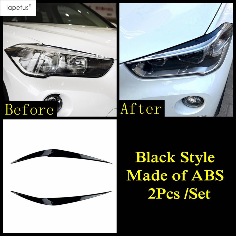 Car Head Light Lamp Eyebrow Eyelid Strip Stickers Decoration Cover Trim For BMW X1 F48 2016 -  ABS Carbon Fiber Accessories