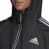 adidas Veste à capuche à cordon de serrage avec détail de poche zippée à rayures pour femme Veste Noire H55345