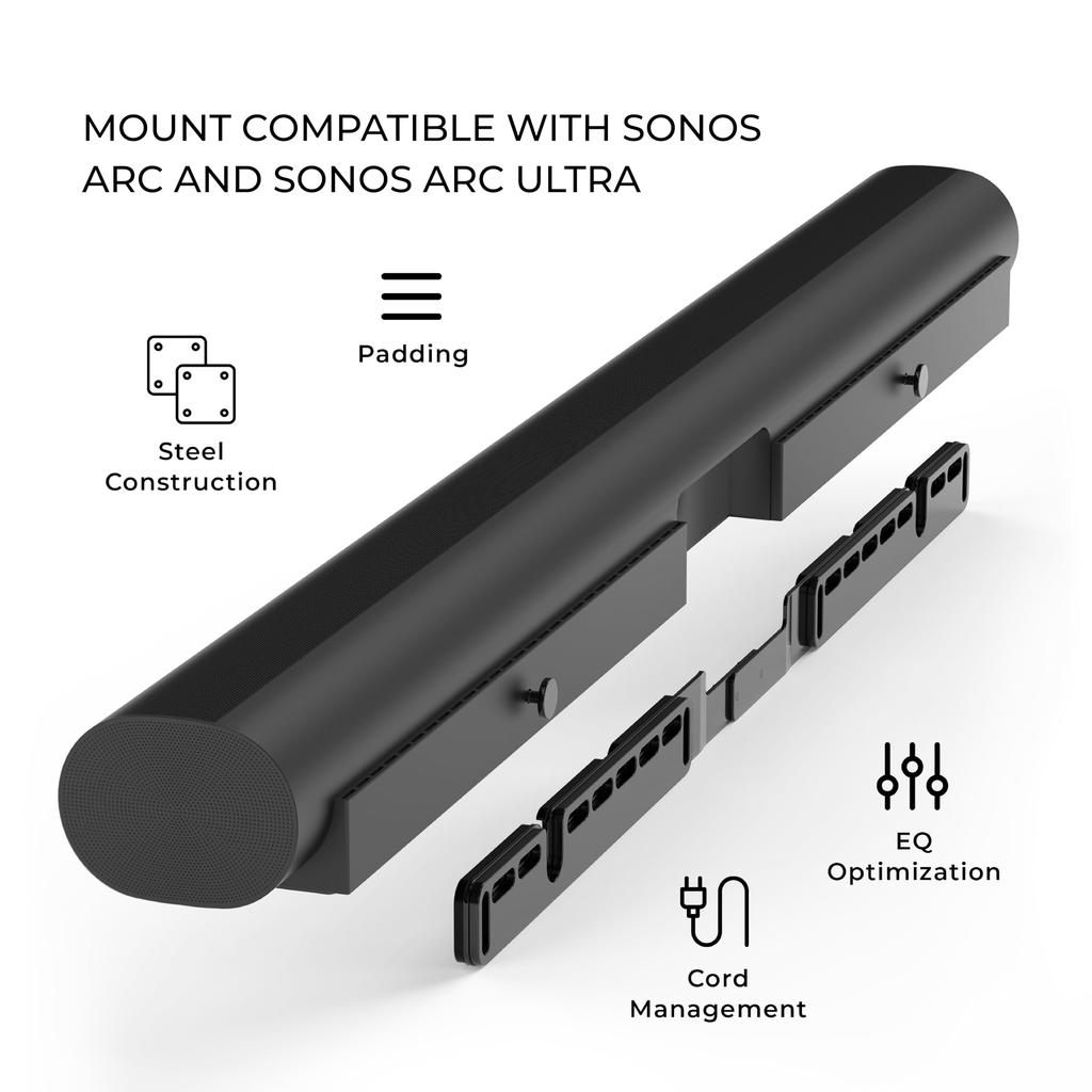 HumanCentric Wall Mount Compatible with Sonos Arc Soundbar Floating Style Mount Bracket Compatible with Sonos Arc Wall Mount Soundbar Mount for Sonos