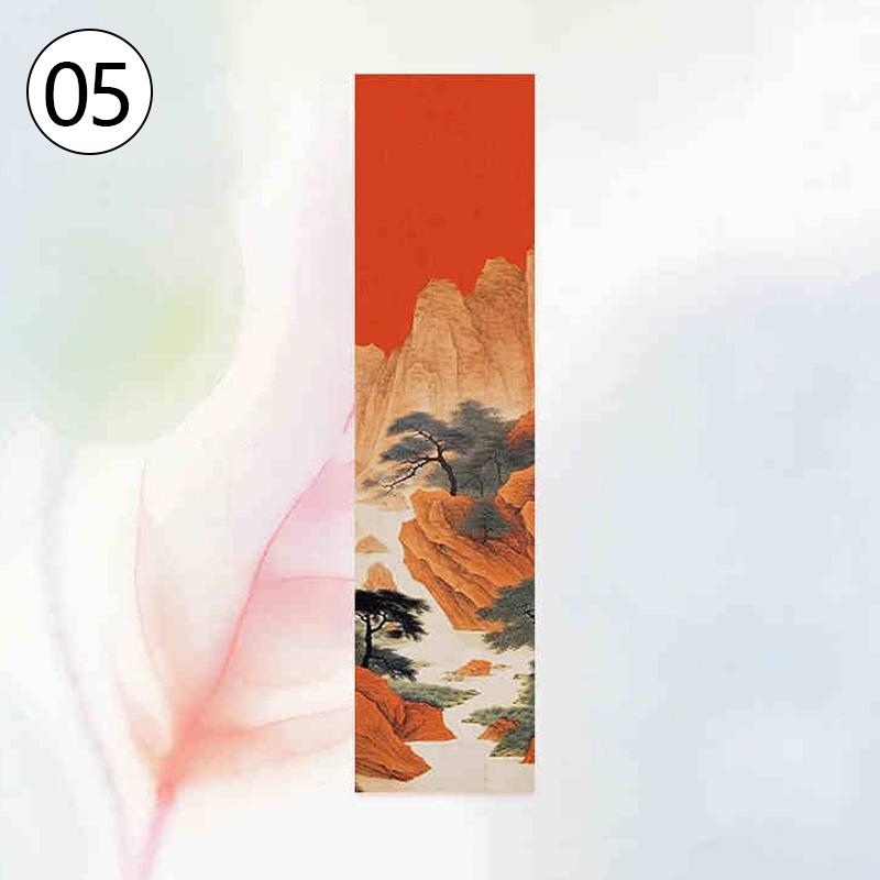 Chinese Mountains Rivers Scenery Hanging Curtain Teahouse Ceiling Drapes Translucent Stage Decor Gauze Curtain Wedding Activity 40x200cm
