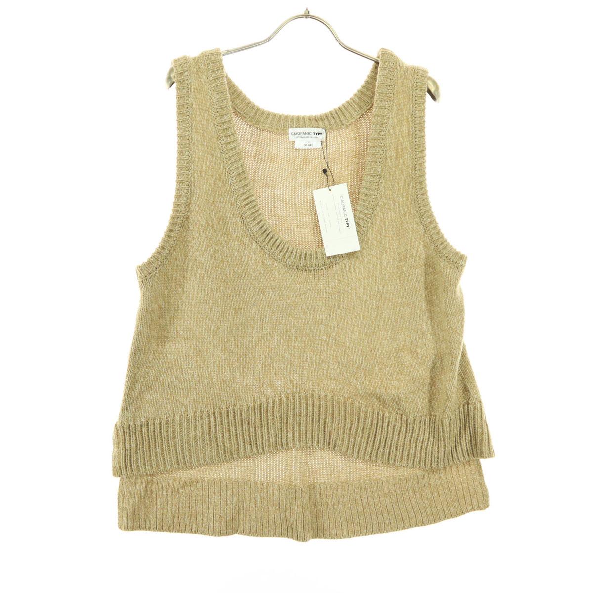 

неиспользованный Ciaopanic ламе Без рукавов U-образный вырез Лучший ОДИН бежевый Женский Б/У