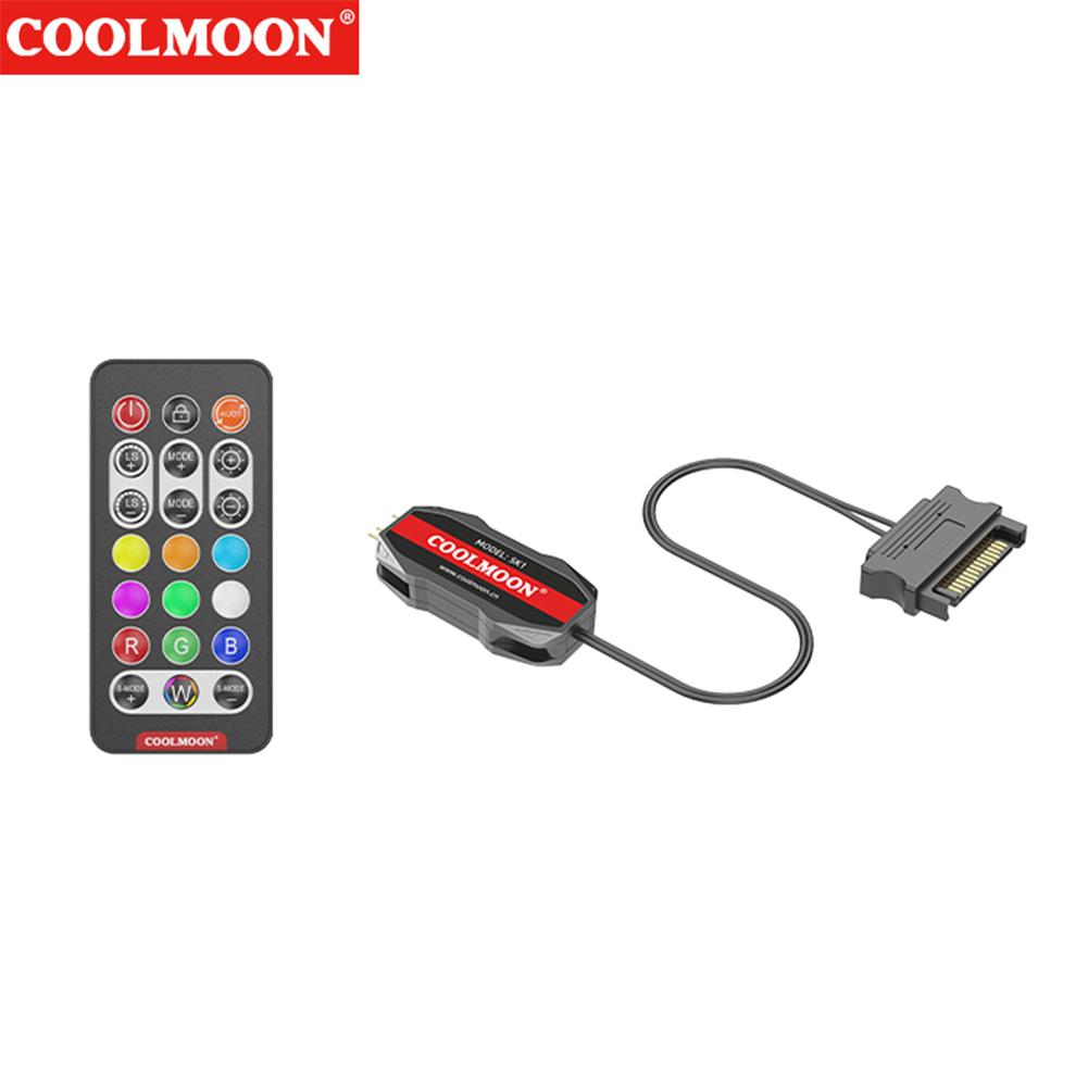 LED Color Intelligent Fan Controller ARGB 5V 3PIN To SATA 1 To 4 Sync Motherboard Cable Extension Line for PC Fan Light Strip