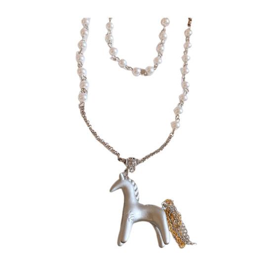 Collier Pendentif Cheval en Alliage Yousheng Léger Hypoallergénique Homme Femme Collier Pull Bijoux de Mode Accessoires Cadeau de Noël Anniversaire
