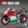 1:9 Alloy 1299 Motorcycle 1199 Diecast Models Toys Car Front Wheel Steering Shock Absorption Sound Light Cars Boyfriend's Gifts