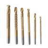 6 Stück Titanbeschichtete Spiralbohrer HSS Sechskant Schaft Bohrer Set Gezackter Schnitt 3-8mm Holzbearbeitungswerkzeuge