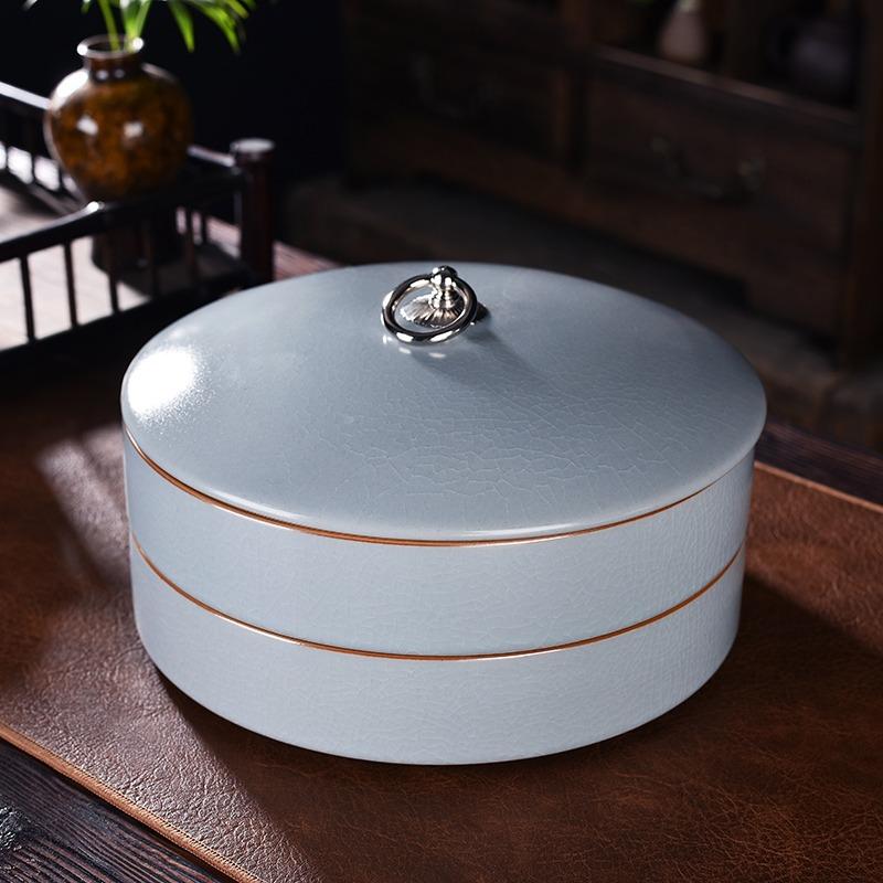 Pu'er Tea Cake Storage Box Home Decoration Tea Sealed Jar Moisture-proof Dust-proof Storage Cans Purple Sand Tea Storage Tank