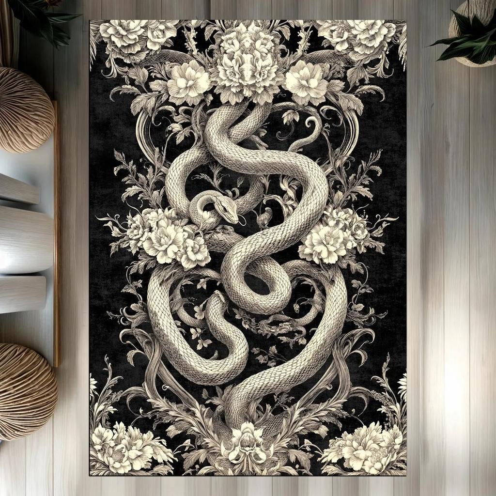 Gotischer Bienen Teppich, Academia Teppich, Floraler Tierdekor Teppich, Boho Teppich, Ästhetischer Teppich, Moderne Wohnzimmer Bodenmatte