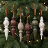 Vintage Spitzkegel Weihnachtsbaumschmuck, 6-teiliges Set - 16cm Unregelmäßige Kugeln für Baum- & Fensterdekoration