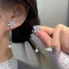 2025 Korean Fashion Flowers Drop Earrings For Women Temperament Simple Long Tassel Earrings Female Party Wedding Zircon Gifts