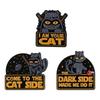2-8pcs/set Cute Cat Enamel Pins Cartoon Big Eyes Black Kitties with Knife Animal Brooches Lapel Badge Jewelry Gifts For Friends