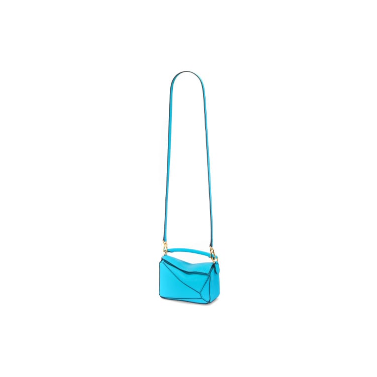 LOEWE Mini Puzzle Bag In Soft Grained Calfskin Cyan A510U95X37-5620