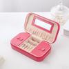 Double Layer Travel Jewelry Case PU Zipper Stotage Boxes Fashion Jewelry Display Box  for Home